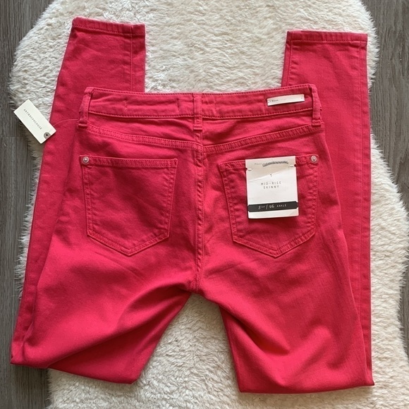 NEW Pilcro and the Letterpress Anthropologie Mid Rise Skinny Ankle Pink Jeans - Picture 9 of 16